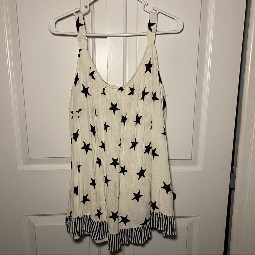 Lane Bryant Cream Sleeveless Blouse